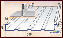 фальцевая панель "Кровля 530"